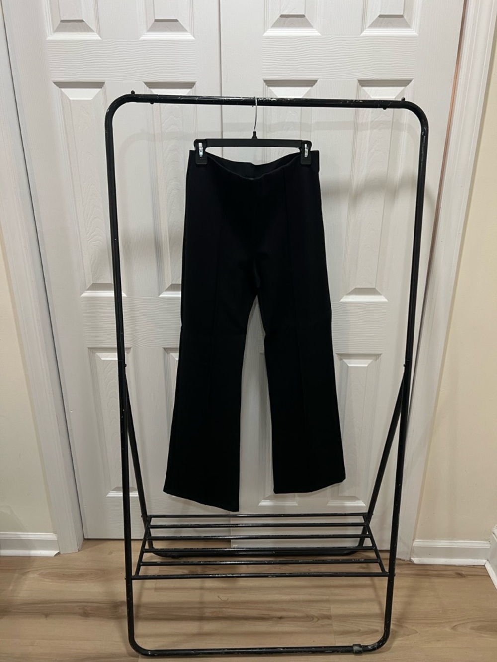 Primark Black Boot-Cut Wide-Leg Trousers